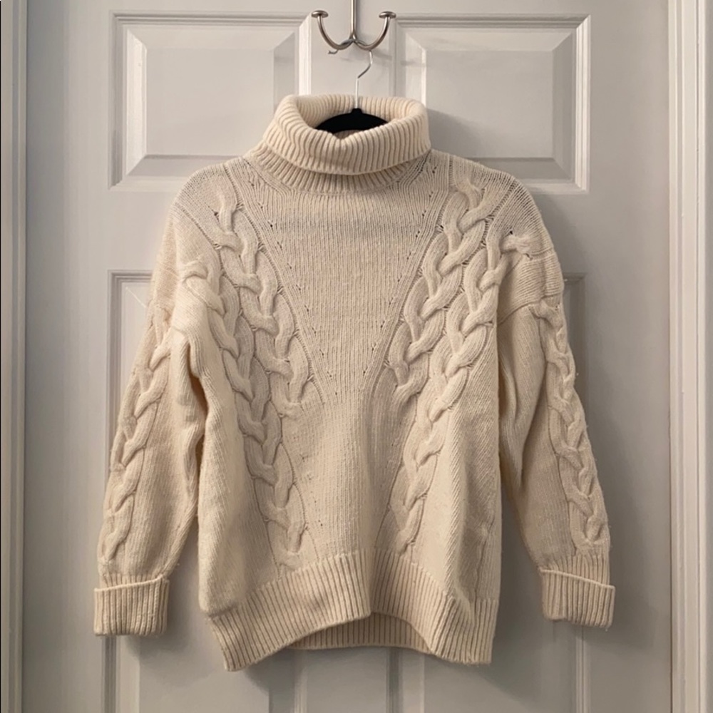 Massimo Dutti Italian Yarn Cream Sweater